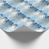 Blue Flowers and Pearls Wrapping Paper ラッピングペーパー (角)