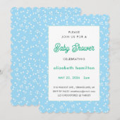 Blue Flowers Baby Shower Invitation 招待状 (正面/裏面)