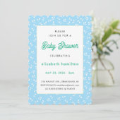 Blue Flowers Baby Shower Invitation 招待状 (スタンド正面)