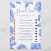 Blue flowers Bridal shower He said she said (正面)