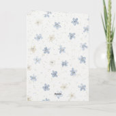 Blue Flowers Bunny in Basket Birthday カード (裏面)