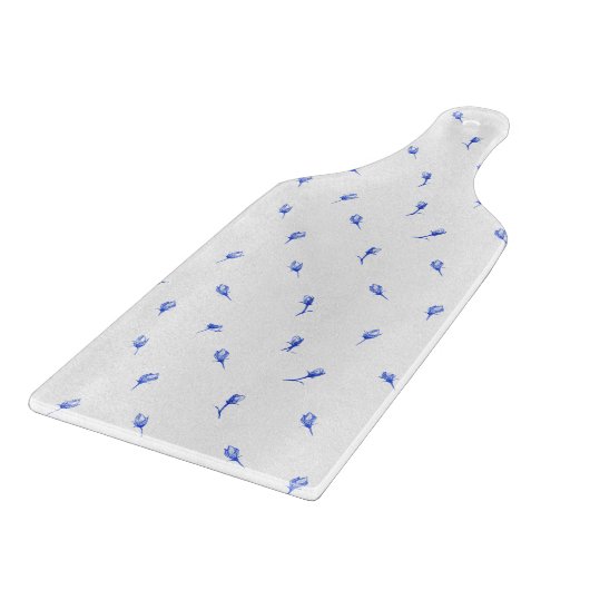 Blue Flowers Floral Boho Cutting Board カッティングボード (角)