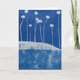 Blue Flowers Greeting Card Blank Inside  カード