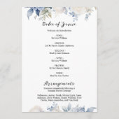 Blue Flowers Memorial Funeral Order of Service プログラム (裏面)