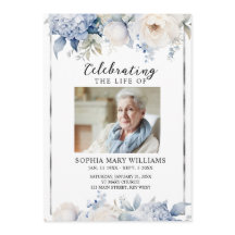 Blue Flowers Memorial Funeral Order of Service