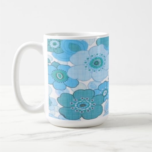 Blue flowers pattern コーヒーマグカップ (左)