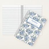 Blue Flowers Personalized Journal Notebook ノートブック (内側)