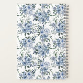 Blue Flowers Personalized Journal Notebook ノートブック (裏面)