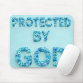blue flowers protected by god christian faith  マウスパッド (マウス)
