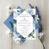 Blue Flowers Wedding 招待状