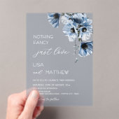 Blue Flowers White アクリル招待状 (インサイチュ (ポータブル))