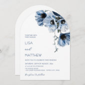 Blue Flowers White 招待状 (正面/裏面)