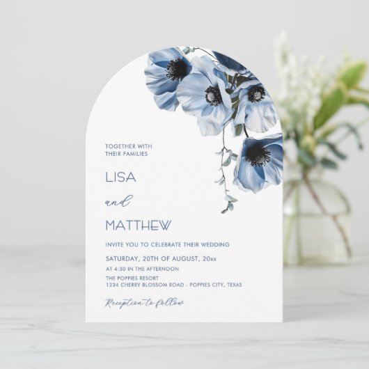 Blue Flowers White 招待状 (スタンド正面)