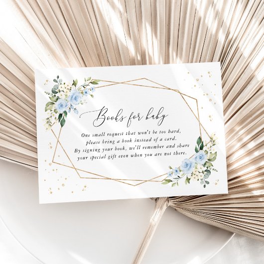 Blue Flowers, White Flowers, Boho, Books For Baby エンクロージャーカード