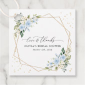 Blue Flowers, White Flowers, Boho, Bridal Shower フェイバータグ (正面)