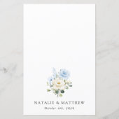 Blue Flowers, White Flowers, Boho, Wedding Menu (裏面)