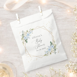 Blue Flowers, White Flowers, Greenery, Baby Shower フェイバーバッグ