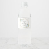 Blue Flowers, White Flowers, Greenery, Birthday ペットボトルラベル (正面)