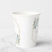 Blue Flowers, White Flowers, Greenery, Birthday 紙コップ (右)