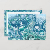 Blue Fluid Artに感謝 サンキューカード (正面/裏面)