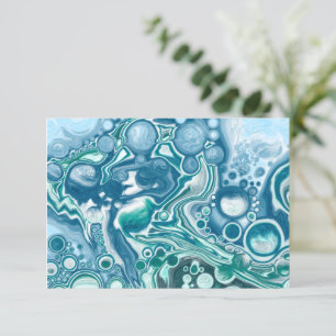 Blue Fluid Artに感謝 サンキューカード