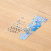 blue fluid marble Baptism acrylic invitation アクリル招待状 (レイダウン)