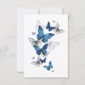 Blue Flying Butterflies Morpho カード (正面)