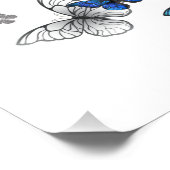 Blue Flying Butterflies Morpho フォトプリント (角)