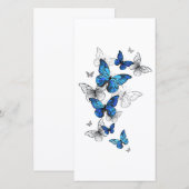 Blue Flying Butterflies Morpho 案内状 (正面/裏面)
