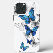 Blue Flying Butterflies Morpho Case-Mate iPhoneケース (裏面)