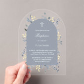 blue foliage Baptism Acrylic Invitation アクリル招待状 (インサイチュ (ポータブル))