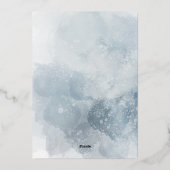 Blue foliage First Holy Communion 箔招待状 (裏面)