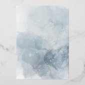 Blue foliage First Holy Communion 箔招待状 (裏面)