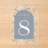 blue foliage table number 8 アクリル招待状 (正面)
