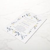  blue foliage wedding  箔招待状 (回転した状態)