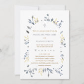  blue foliage wedding acrylic invitation 招待状 (正面)