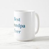 Blue Font Best Grandpa Ever コーヒーマグカップ (正面右)