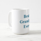 Blue Font Best Grandpa Ever コーヒーマグカップ (正面左)