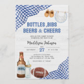 Blue Football Baby Shower 招待状 (正面)