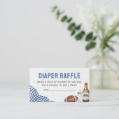 Blue Football Baby Shower Diaper Raffle エンクロージャーカード (スタンド正面)