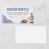 Blue Football Baby Shower Diaper Raffle エンクロージャーカード (正面/裏面)