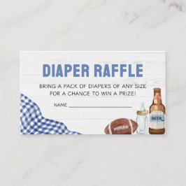 Blue Football Baby Shower Diaper Raffle エンクロージャーカード