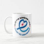 Blue for Someone I Love – Diabetes Awareness コーヒーマグカップ (左)