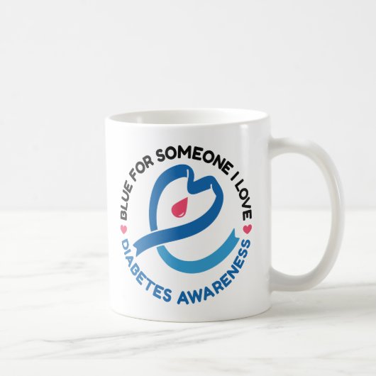 Blue for Someone I Love – Diabetes Awareness コーヒーマグカップ (右)
