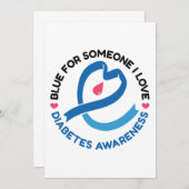 Blue for Someone I Love – Diabetes Awareness 招待状 (正面/裏面)