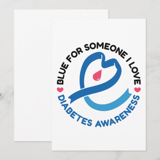Blue for Someone I Love – Diabetes Awareness 招待状 (正面/裏面)