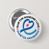 Blue for Someone I Love – Diabetes Awareness 缶バッジ (正面&裏面)