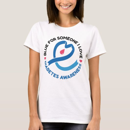 Blue for Someone I Love – Diabetes Awareness Tシャツ (正面)