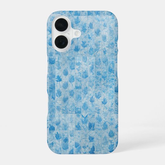 Blue Forest - Ethereal Leaf Pattern Phone Case iPhone 16ケース (裏面)
