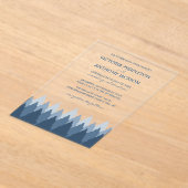 Blue Forest Range Woodland Wedding アクリル招待状 (レイダウン)